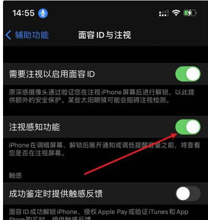 固原苹果14维修网点分享iPhone14注视感知功能有什么用 